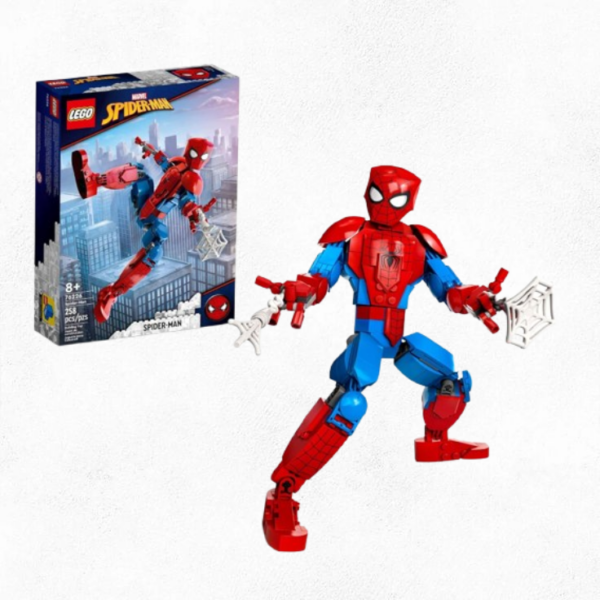 Figura de Lego de lego spiderman 76226 en pose dinámica, lanzando su telaraña.