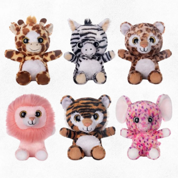 set peluches: jirafa, cebra, leon, tigre, leopardo, elefante